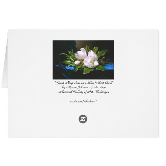 Magnolias on Blue Velvet (Back Horizontal)