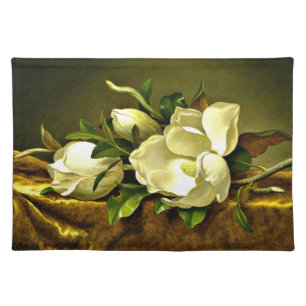 Magnolias on Gold Velvet Cloth Placemat