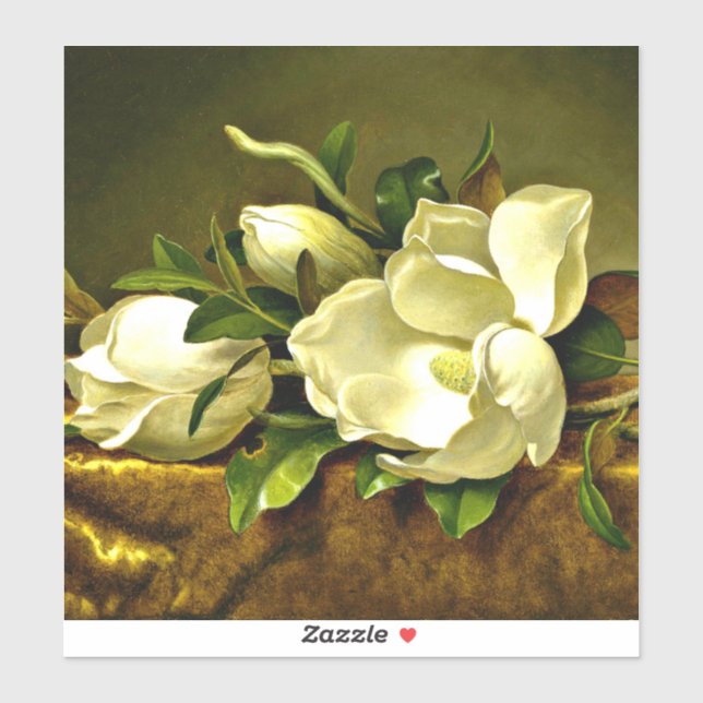 Magnolias on Gold Velvet Cloth Sticker (Sheet)