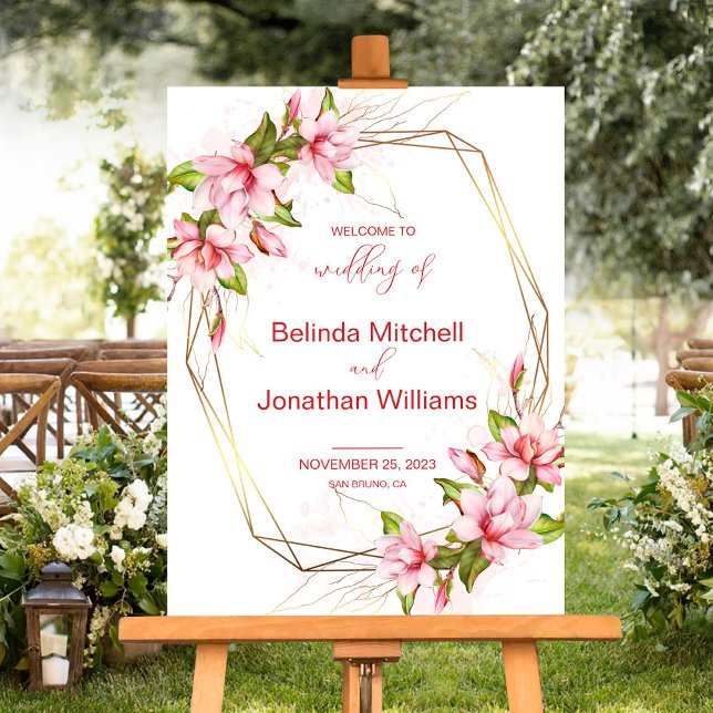 Magnolias Rustic Wedding Welcome Sign (Creator Uploaded)