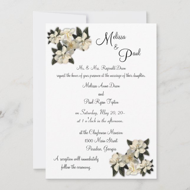 Magnolias Wedding Invitations (Front)