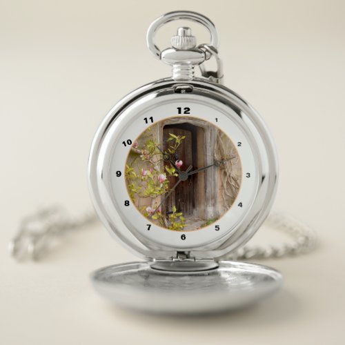 Magnolida Garden  Secret Door to Magical Land WHT Pocket Watch