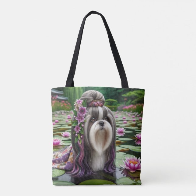 Magnum Among the Water Lilies Canvas Tote Bag (Back)