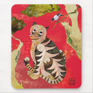 Magpie and Tiger: Korean Folk Art Mouse Pad