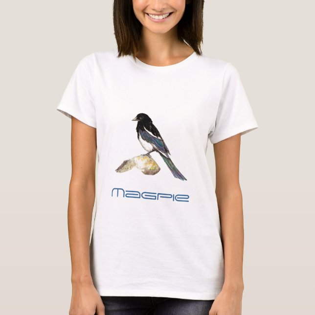 Magpie Bird, Birding, Nature, Wildlife, Garden T-Shirt (Front)