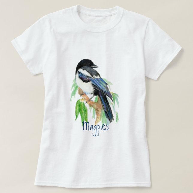 Magpie, Bird, Garden, Nature, Wildlife T-Shirt (Design Front)