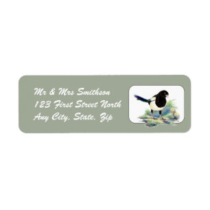 Magpie Bird Nature Wildlife Animal Address Label