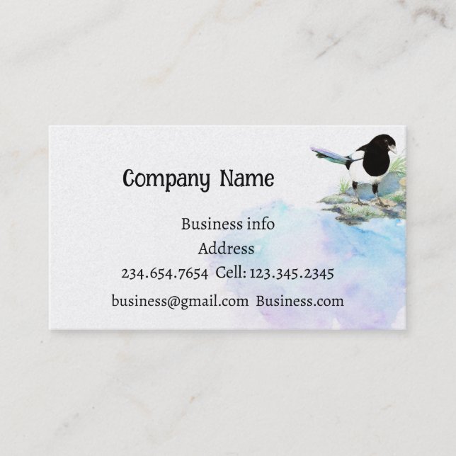 Magpie, Bird, Nature, Wildlife Business Card (Front)