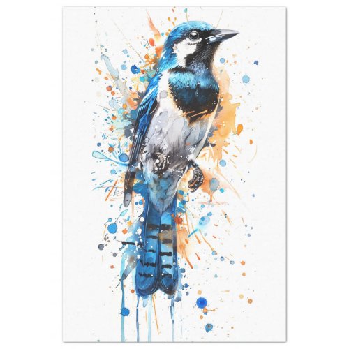 Magpie Bird Sienna Serenade Decoupage Tissue Paper