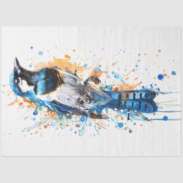Magpie Bird Sienna Serenade Decoupage Tissue Paper (Front)