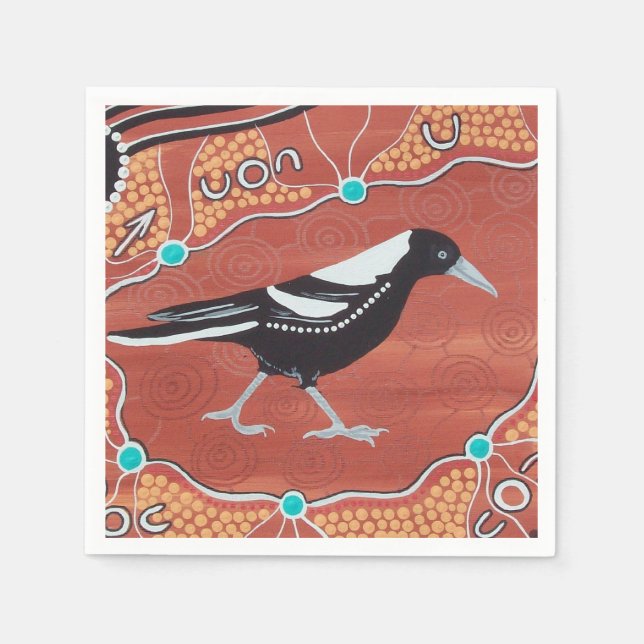 Magpie Dreaming Napkins (Front)