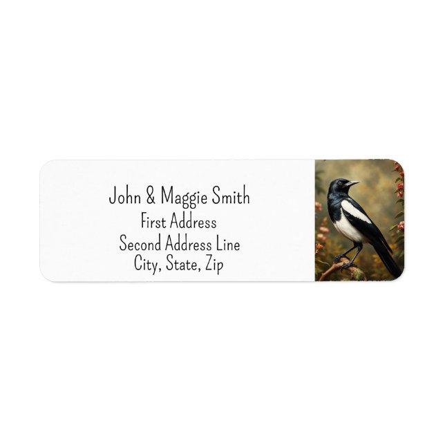 Magpie Garden Bird Wildlife Nature Animal Art Label (Front)