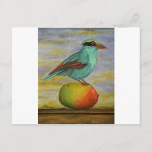 Magpie On A Mango Postcard