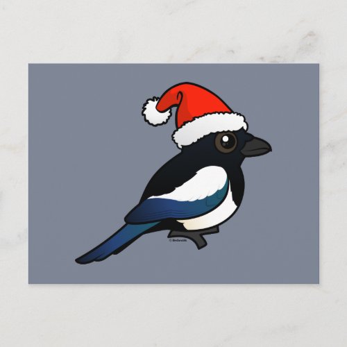 Magpie Santa Holiday Postcard