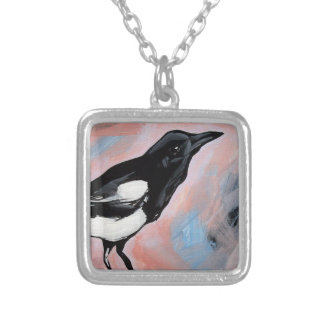 magpie silver plated necklace