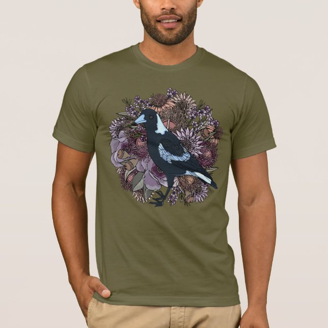 Magpie Wildflower Garden T-Shirt (Front)