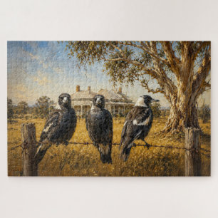 Magpies in the outback jigsaw puzzle
