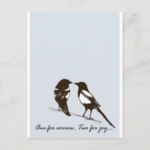 magpies _ one for sorrow two for joy postcard