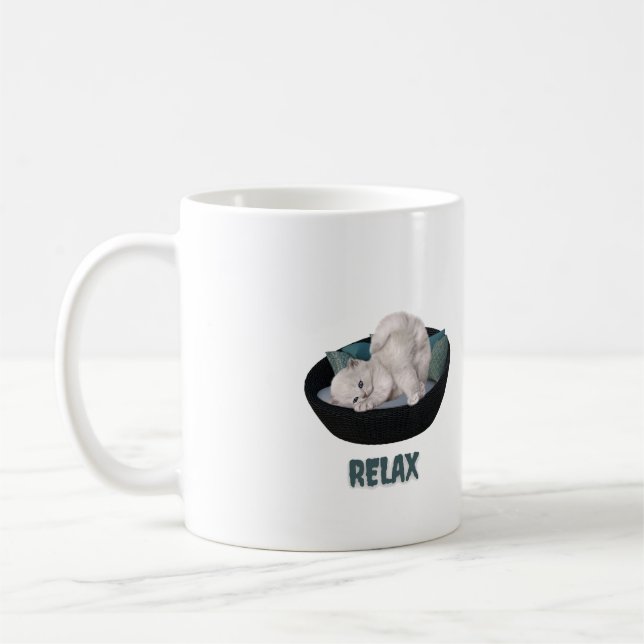 mags funny cat relax  coffee mug (Left)