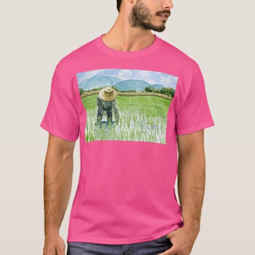 Magtanim Ay Di Biro Farmer in a Rice Field Long  T_Shirt