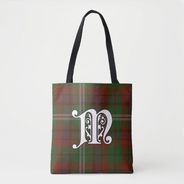 Maguire Clan Tartan Monogram Tote Bag (Front)