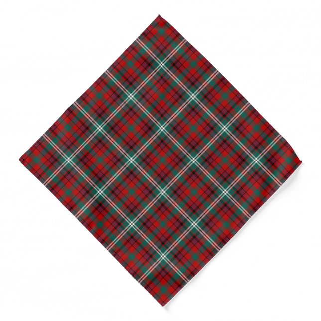 Maguire Tartan Red and Green Plaid Pattern Bandana (Front)