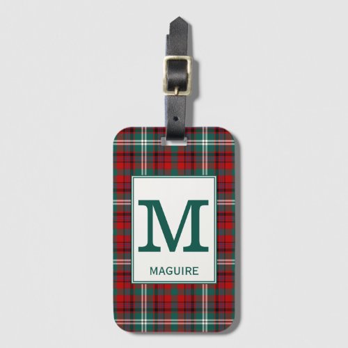 Maguire Tartan Red and Green Plaid Pattern Luggage Tag