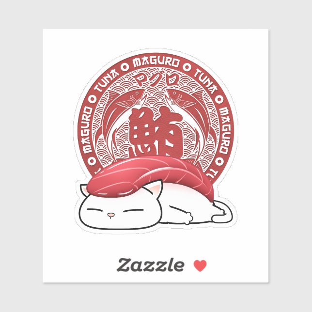 Maguro Tuna Sushi Cat  Sticker (Sheet)