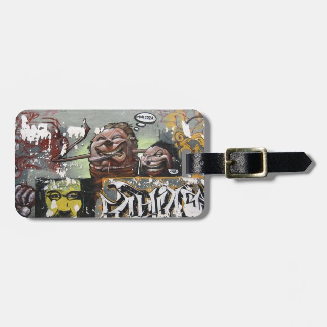Mah coza, Graffiti,Spain Luggage Tagleather strap Tag (Front Horizontal)