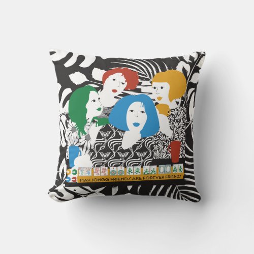 Mah Jong Friends Pillow