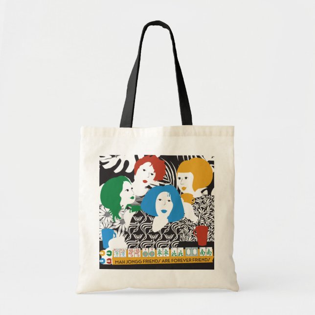 Mah Jong Friends Tote Bag (Front)