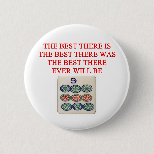 mah jong pinback button (Front)