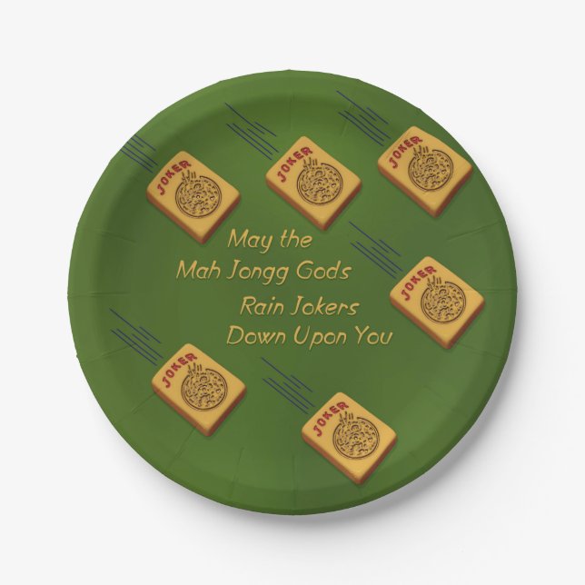 Mah Jong Wishes Paper Plates (Front)