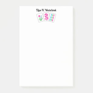 Mah jongg 3 Tiles with Name DIY Colors Post-it Notes