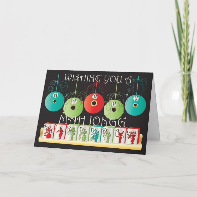 Mah Jongg Bettors Birthday Card (Front)