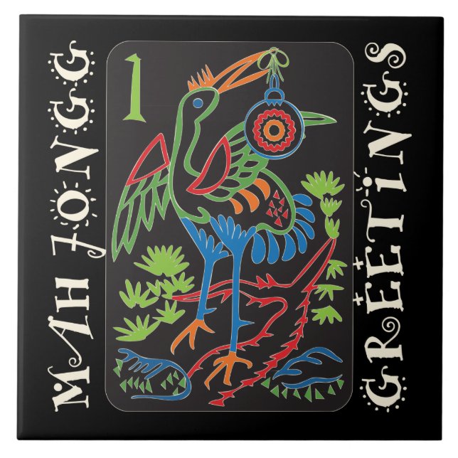 Mah Jongg Bird Greetings Tile (Front)