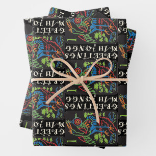 Mah Jongg Bird Greetings Wrapping Paper