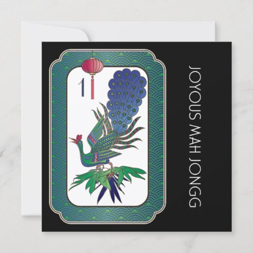 Mah Jongg Bird Holiday Flat Card