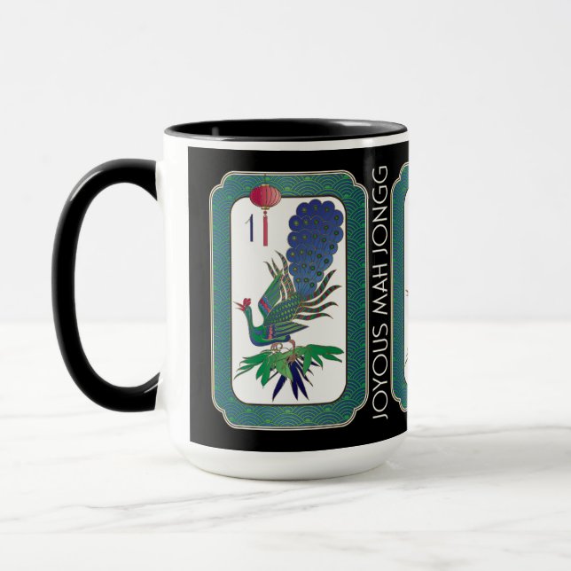 Mah Jongg Bird Holiday Mug (Left)