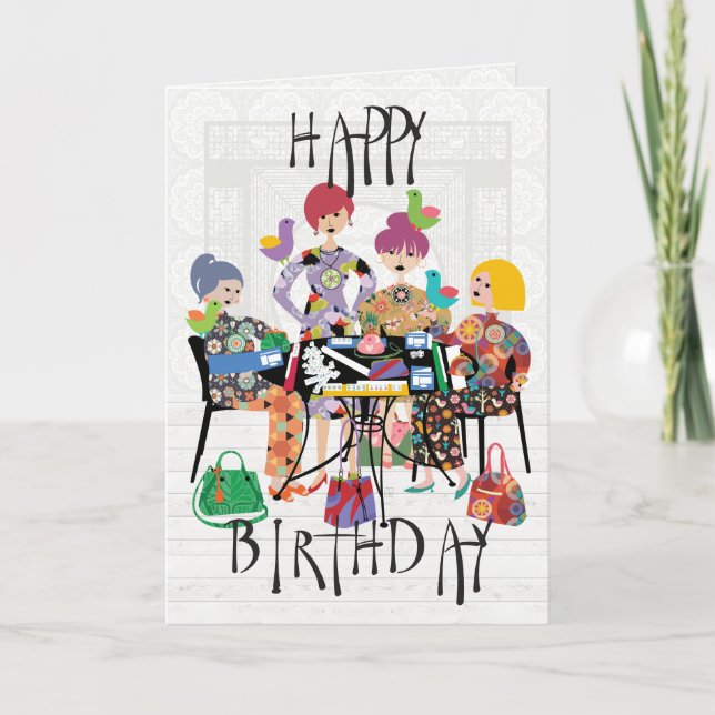 Mah Jongg Birds Card (Front)
