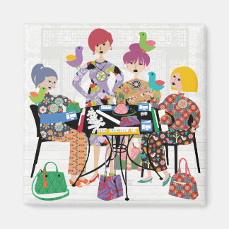 Mah Jongg Birds Magnet