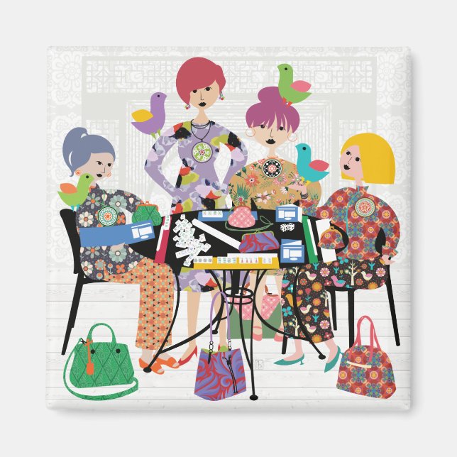 Mah Jongg Birds Magnet (Front)