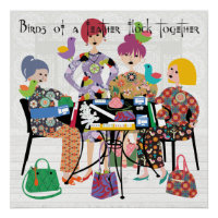 Mah Jongg Birds Poster