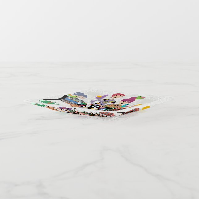 Mah Jongg Birds Trinket Tray (Angled)