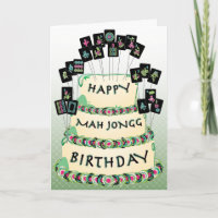 Mah Jongg Cake Birthday Card