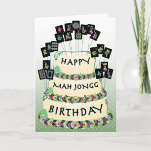 Mah Jongg Cake Birthday Card