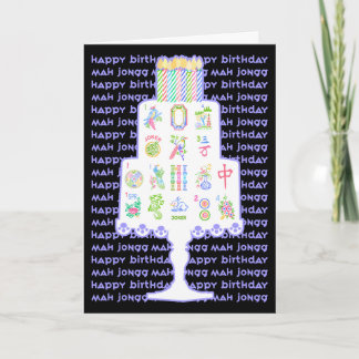 Mah Jongg Cake Birthday Card