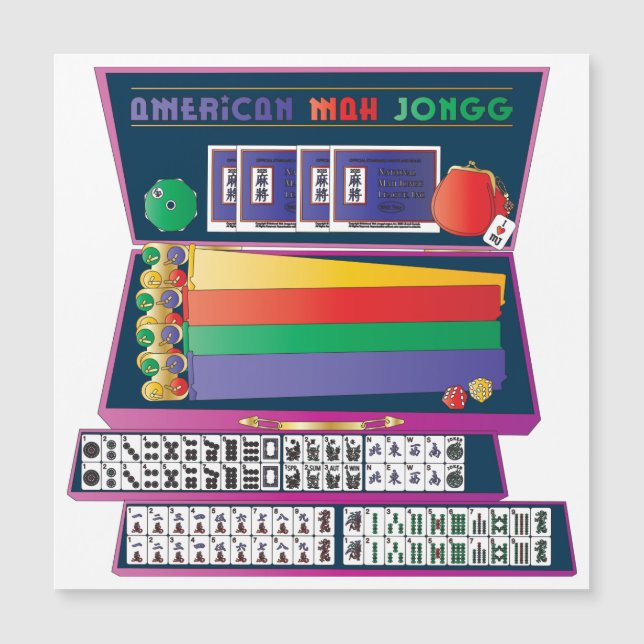 Mah Jongg Case Flat Magnet (Front)