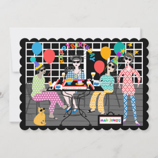 Mah Jongg Cat Birthday Card