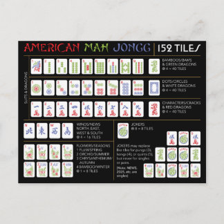 Mah Jongg Charleston/American Tiles Card